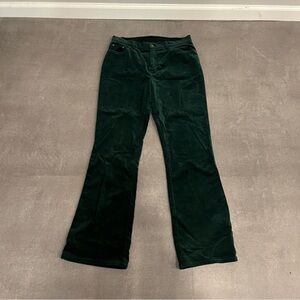 Jones New York Dark Green Velour Boot Cut Pants‎ 6